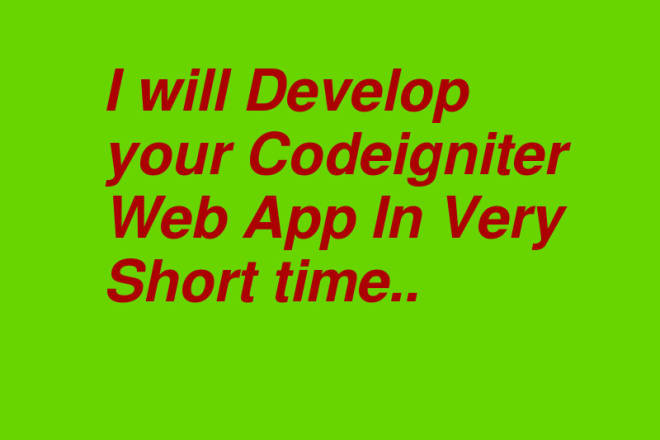 I will develop or customize codeigniter PHP web app