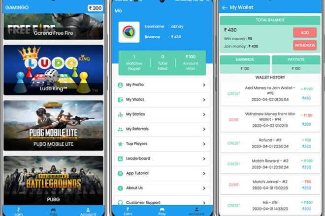 I will develop pubg tournament app multi game with website and admin panel