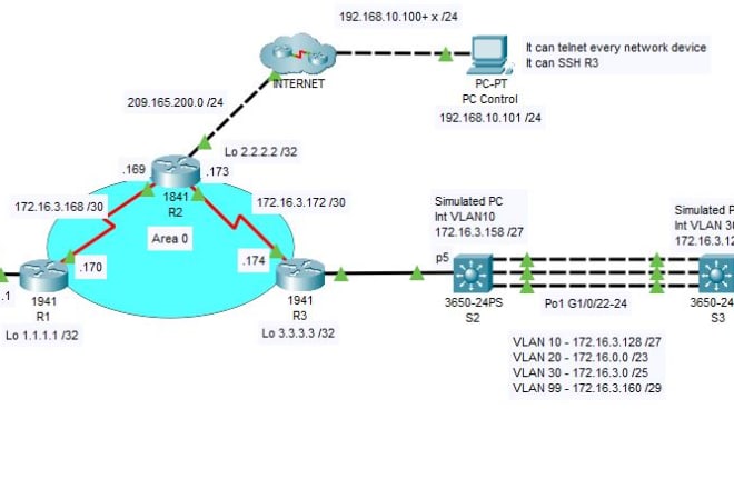 I will do any ccna packet tracer assessment you need
