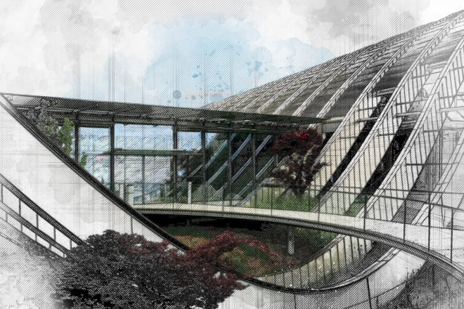 I will do architectural sketches in photoshop