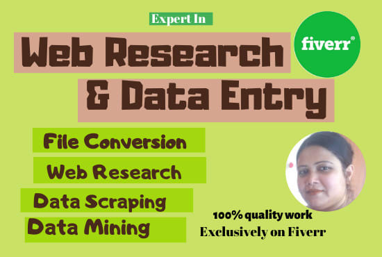 I will do entirely web research and data entry