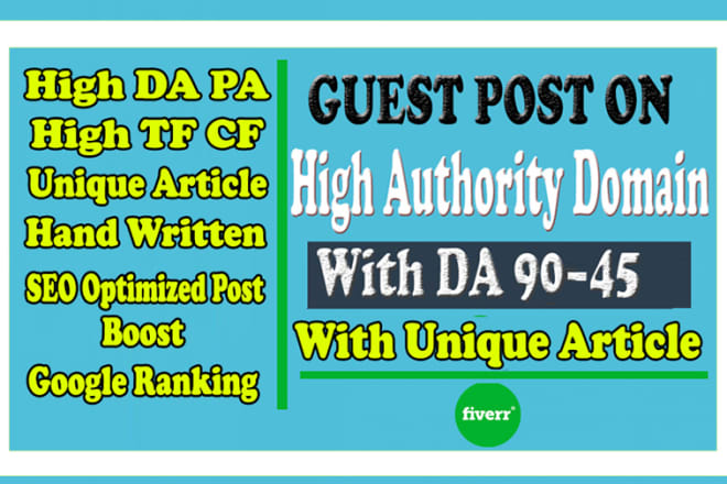 I will do guest posting outreach to 10 dofollow websites having da 94 to 60