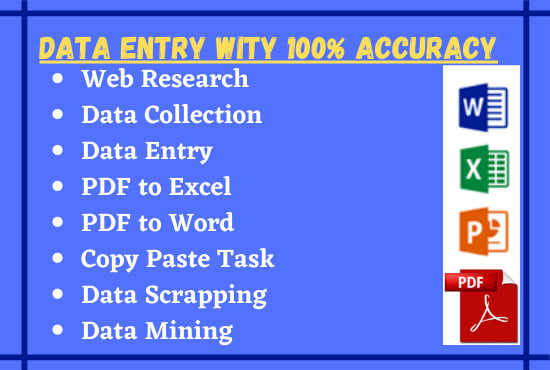 I will do perfect data entry and web research