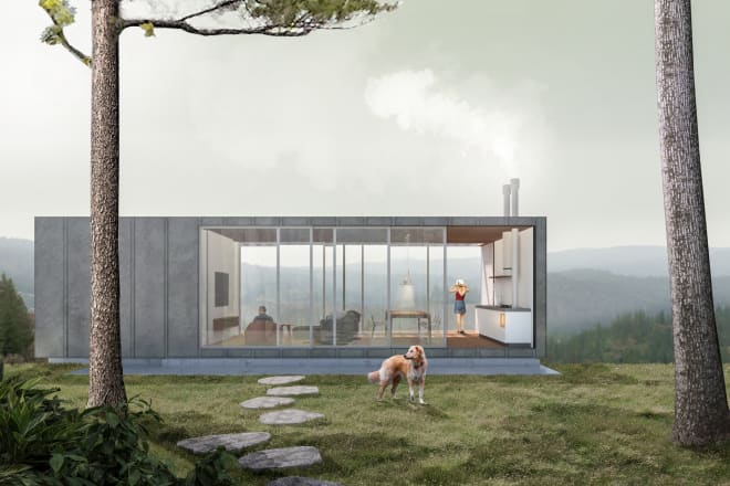 I will do photoshop architecture render of elevation,section and plan