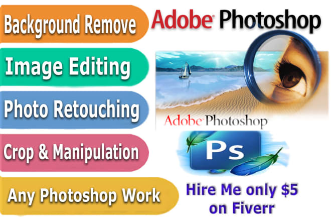 I will do photoshop editing, background removal, restoration, retouching