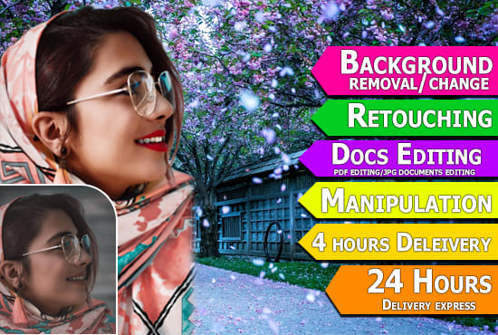 I will do photoshop photo editing and background remove in 12 hours