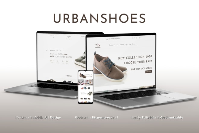 I will do photoshop website template or PSD mockup