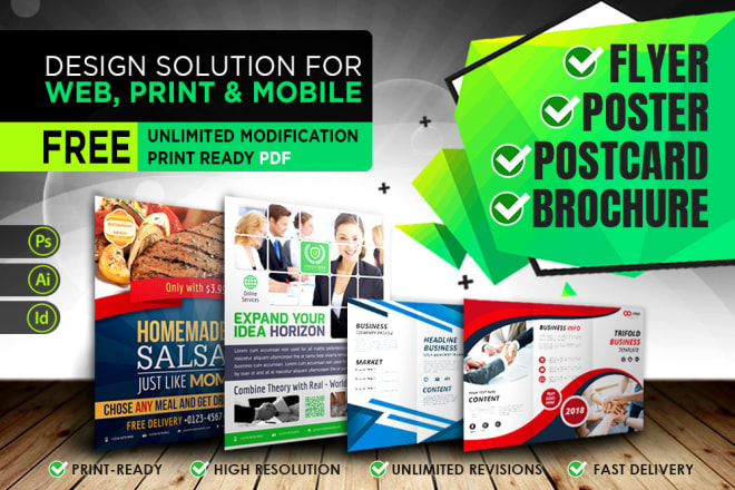 I will do poster, flyer, leaflet, banner or any graphic design