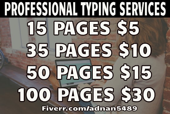 I will do professional typing job, data entry work, PDF to word