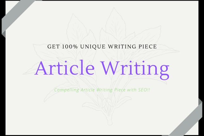 I will do SEO article writing for your blog or website