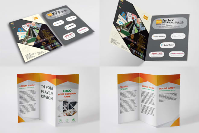 I will do unique flyer design, tri fold flyer, leaflet, lea, feather flag,