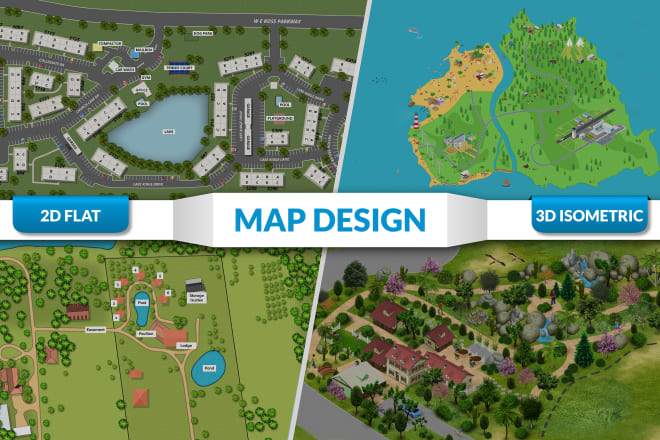 I will draw a 2d flat or 3d isometric map