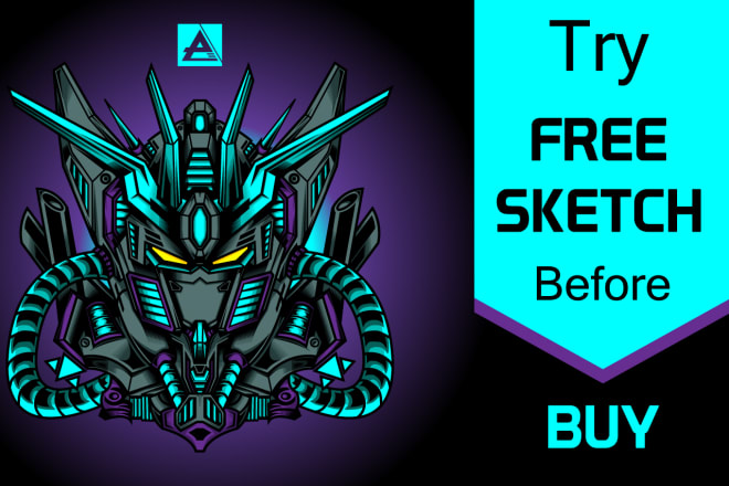 I will draw a custom gundam head illustrations in detail