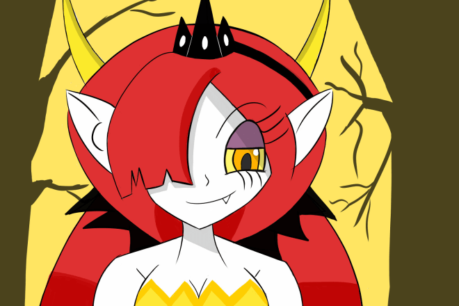 I will draw a cute demon girl for you