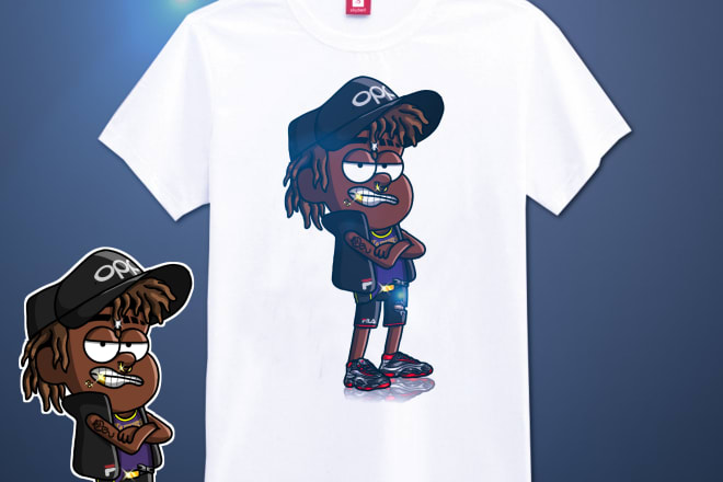 I will draw a unique tee shirt design for you with my cartoon style