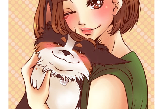 I will draw anime portraits of you or your friends
