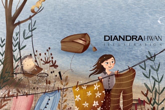 I will draw children book and colorful illustrations