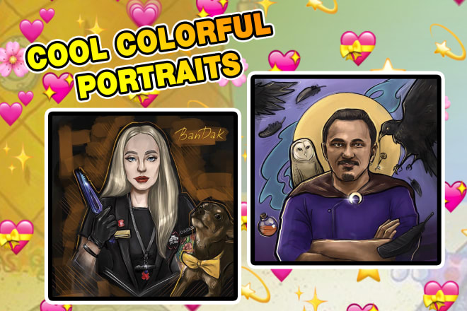 I will draw colorful digital portrait for social network