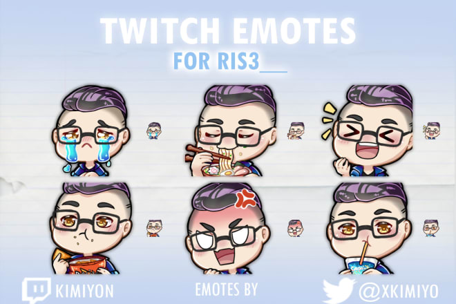 I will draw custom twitch emotes in chibi style