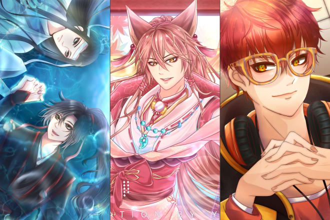 I will draw ikemen or handsome anime style for you