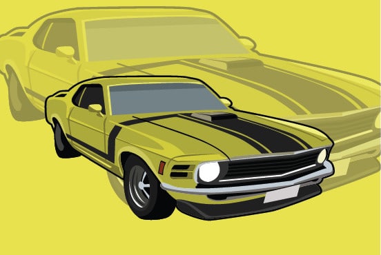 I will draw vector illustration car