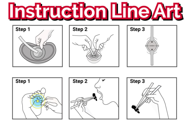 I will draw vector line art, instruction manual,vector tracing