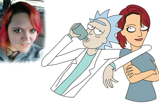 I will draw you as a rick and morty style portrait