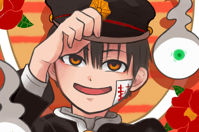 I will draw you in anime style or any anime character