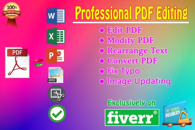 I will edit, modify, convert and fix pdf