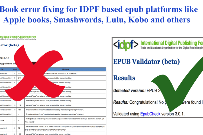 I will fix epub validation errors to make it ready for upload