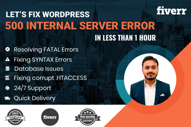 I will fix wordpress http 500 internal server error quickly in 1hr