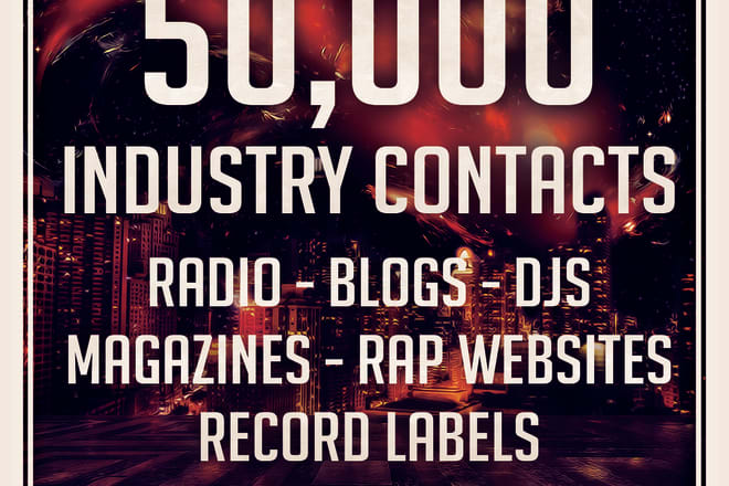 I will give you 50 thousand music industry contacts