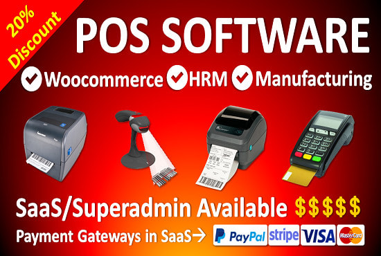I will install pos with stock, inventory, hrm, accounting, manufacturing, woocommerce