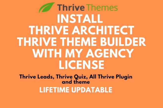 I will install thrive architect and thrive theme builder with my agency license