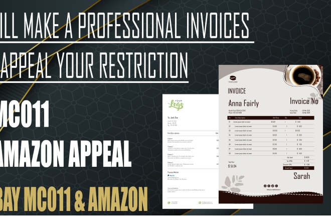 I will make a professional invoices to appeal your amazon or ebay mc011 suspension