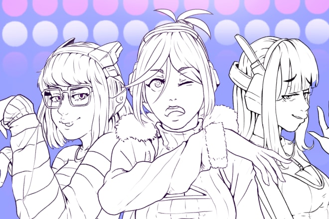 I will make a refined sketch of your characters nsfw and sfw