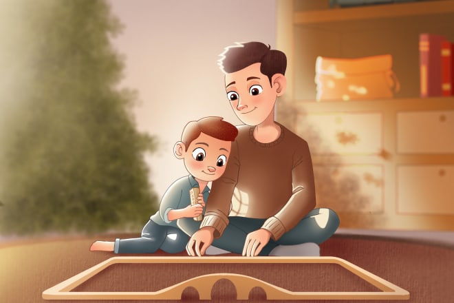 I will make awesome disney or pixar illustration