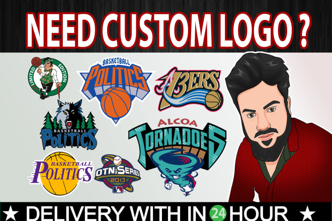 I will make custom nba, mlb, NFL, nhl, ncaa, ufc parody logo with your name or brand