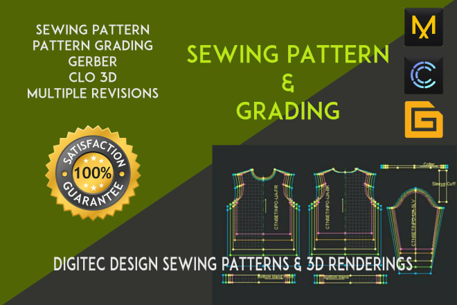 I will make digital sewing pattern for apparel