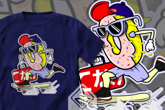 I will make eyecatching cartoon tshirt design for merch or brand