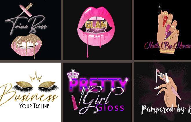 I will make fashion,salon,cosmetics,eyelashes,nails,lip gloss logo