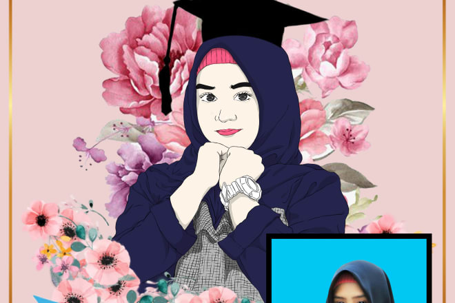 I will make vector cartoon for gift birthday or graduation