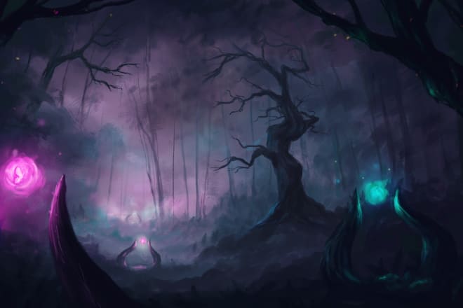 I will paint detailed, fantasy landscape