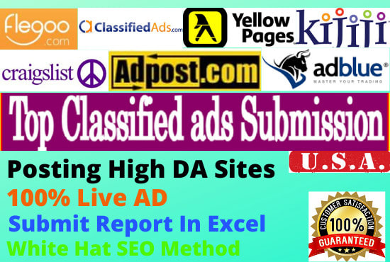 I will post classified ads on high pr ads sites in USA