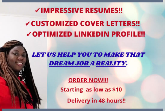 I will professionally create impressive resumes and cover letters