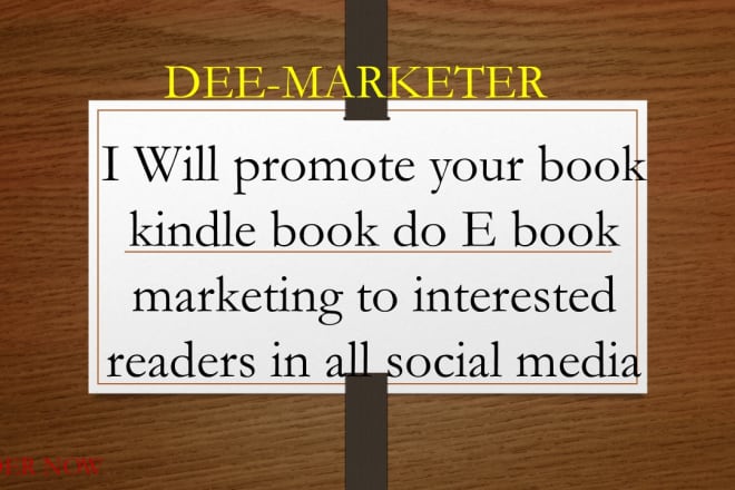 I will promote your book kindle book do ebook marketing to interested readers