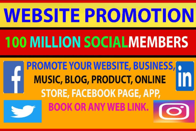 I will promote your website, book, blog, app or any web link promotion on social media