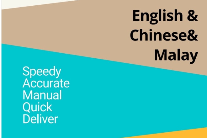 I will provide professional chinese, malay and english translation service