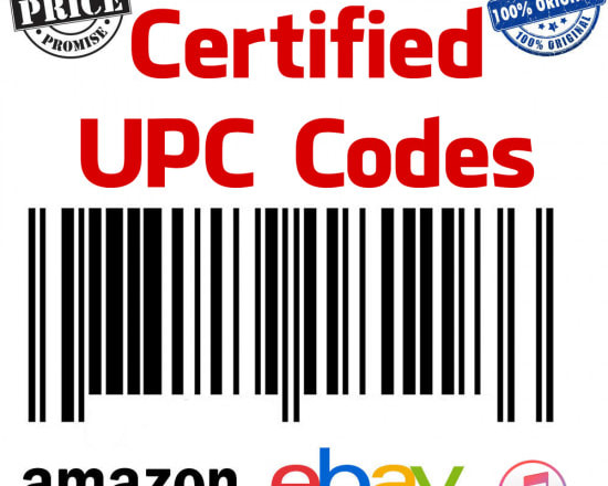 I will provide you certified registered upc, asin, ean, for ebay amazon