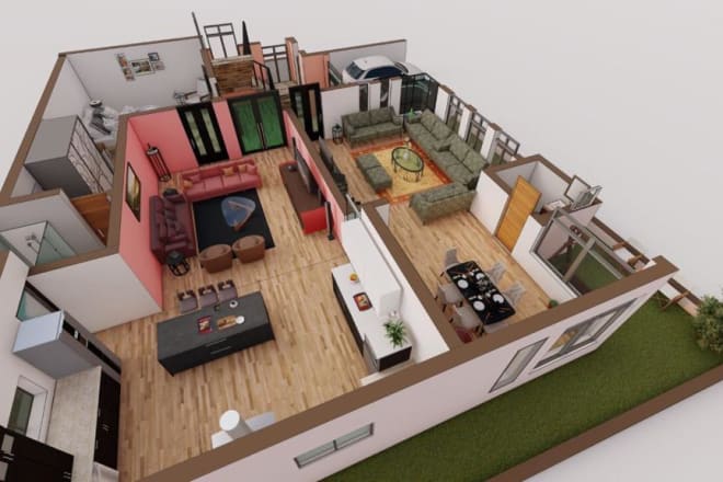 I will render your plan sections and elevations